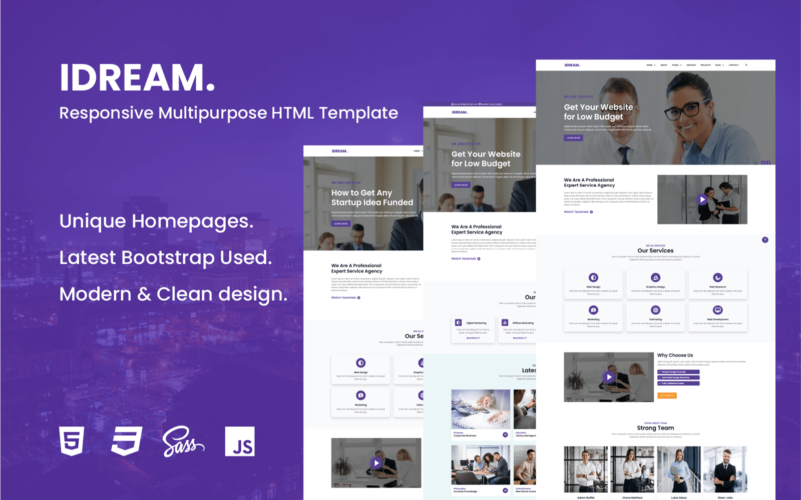Idream - Multipurpose Responsive Bootstrap HTML Website